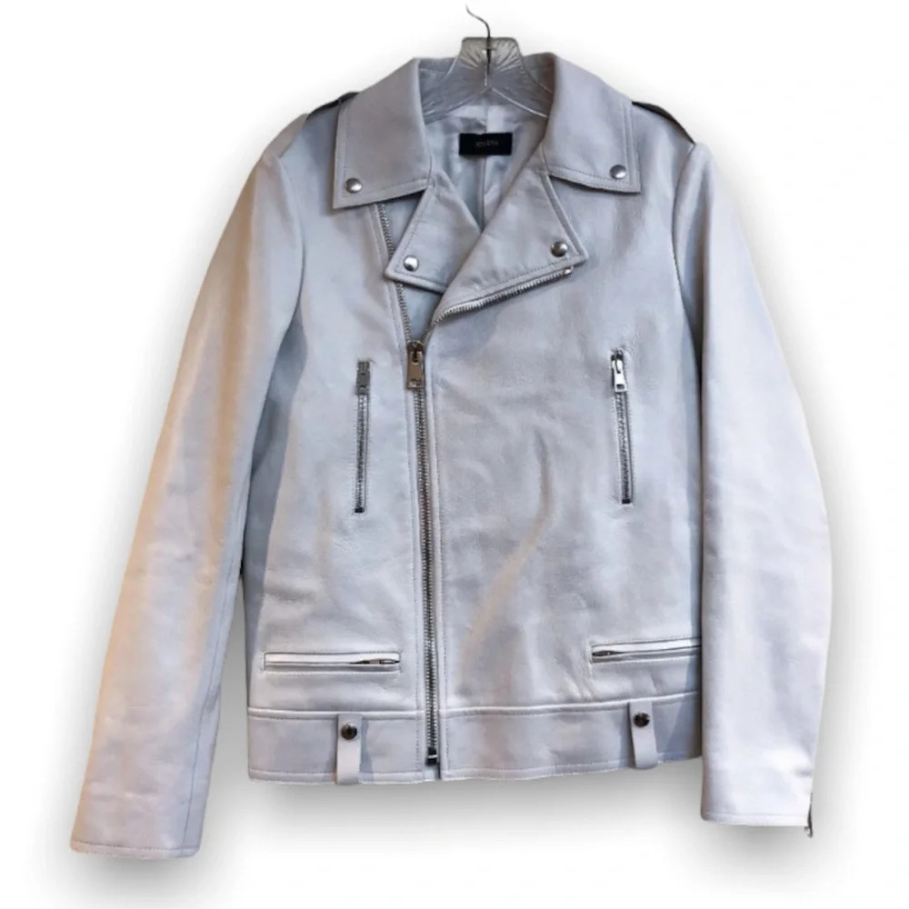 JOSEPH Ryder 100% Lamb Leather White Designer Classic Motorcycle Jacket 36 RARE - Picture 2 of 12